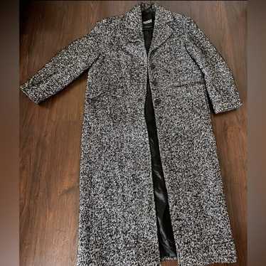 Mango Flecked wool-blend coat Speckled knit fabric