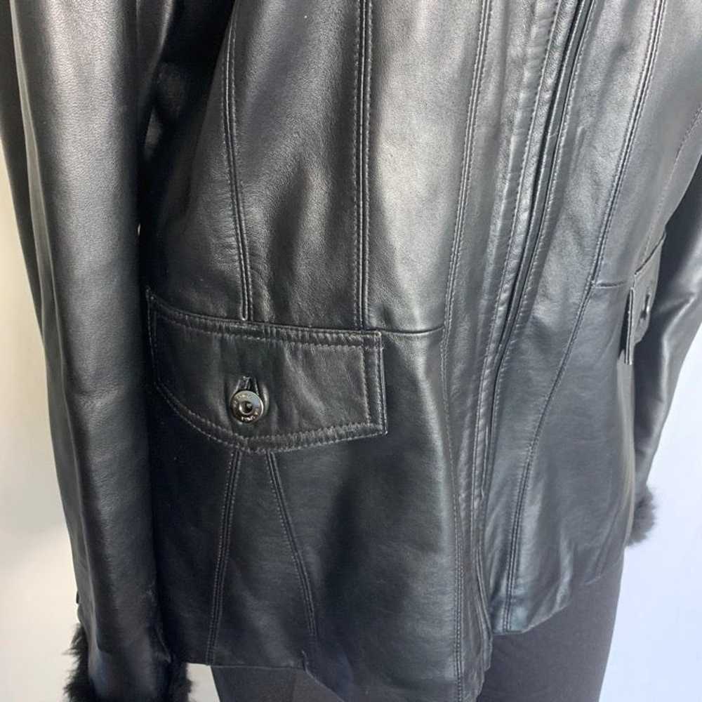 Via Spiga Black Fur and Leather Jacket Size X-Lar… - image 6