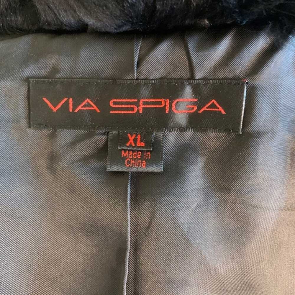 Via Spiga Black Fur and Leather Jacket Size X-Lar… - image 7