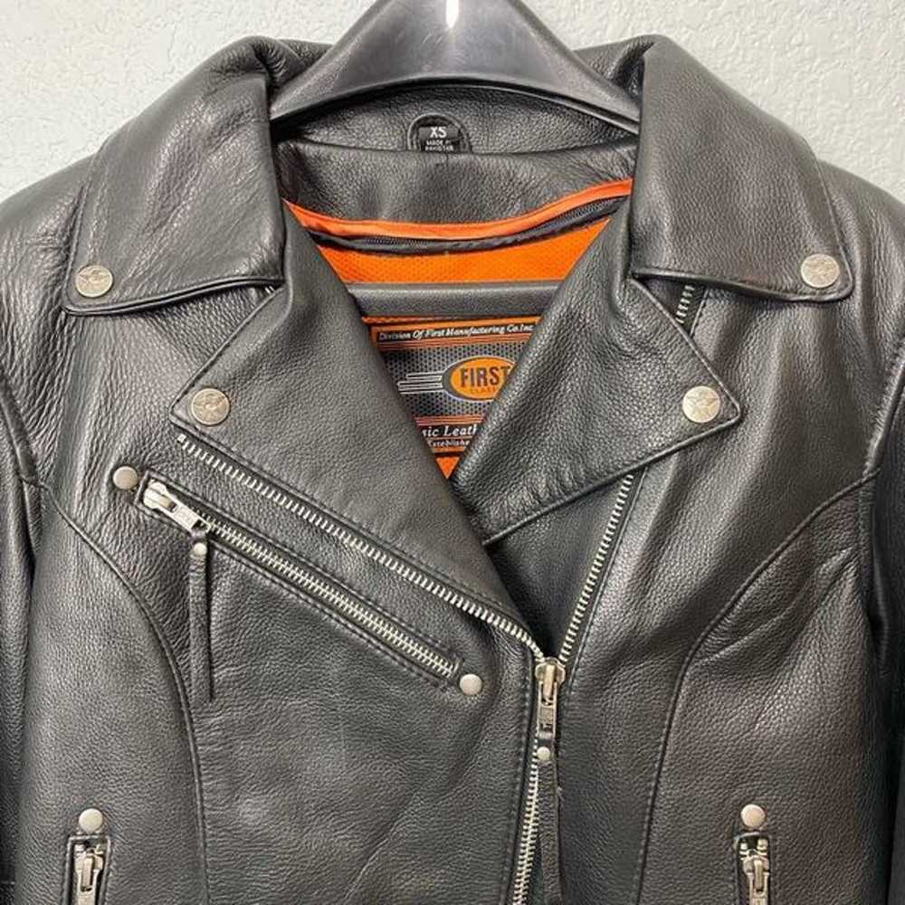First Mfg. Co. Scarlett Star Motorcycle Leather J… - image 3
