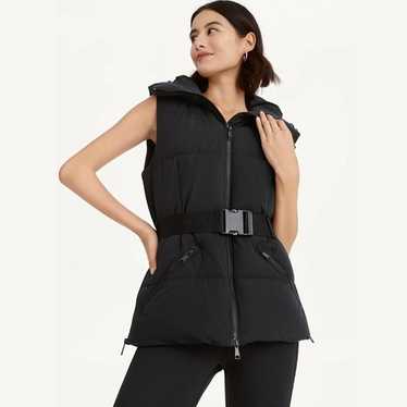 DKNY | Belted Puffer Vest with Hood in Black