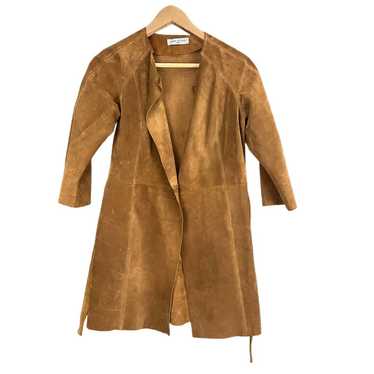 Adele Altman Suede Leather Jacket Roma XS Brown O… - image 1