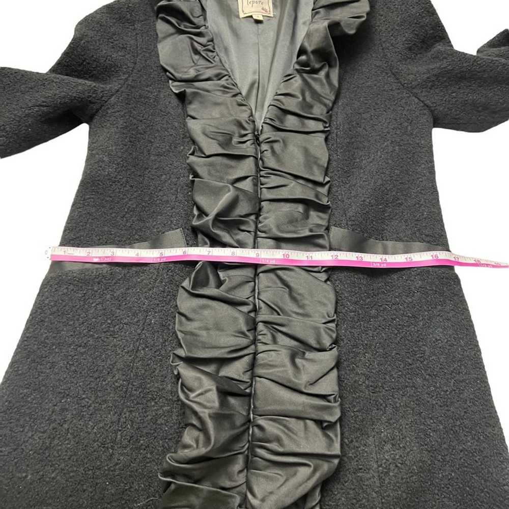 Nanette Lepore Womens Small Coat Wool Satin Black… - image 11
