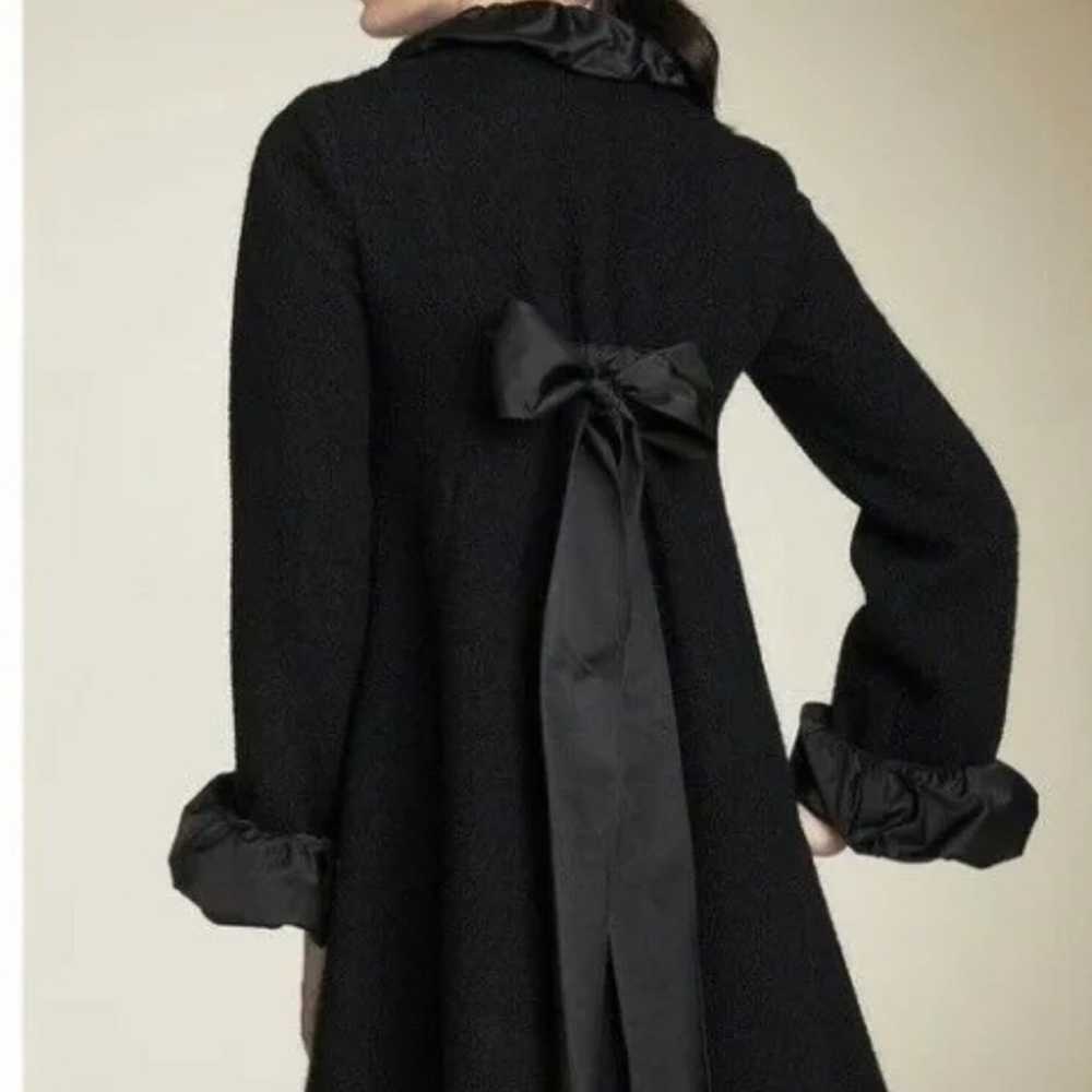 Nanette Lepore Womens Small Coat Wool Satin Black… - image 3