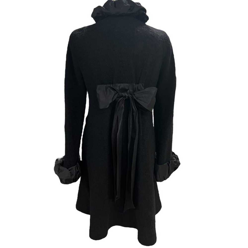 Nanette Lepore Womens Small Coat Wool Satin Black… - image 5