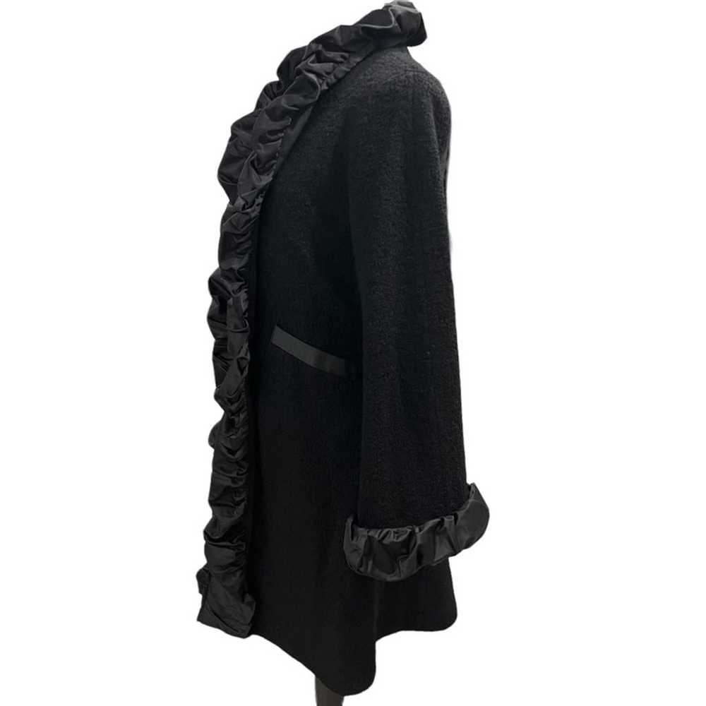 Nanette Lepore Womens Small Coat Wool Satin Black… - image 6