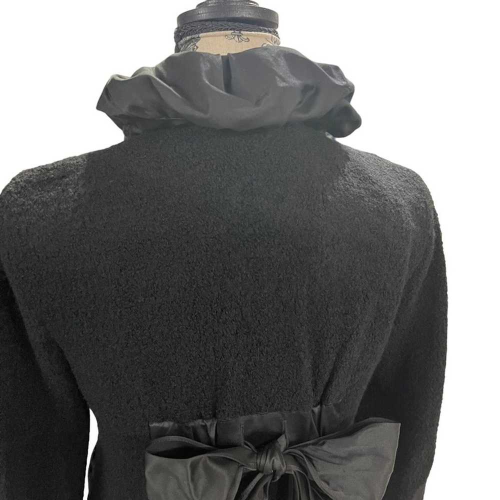 Nanette Lepore Womens Small Coat Wool Satin Black… - image 7