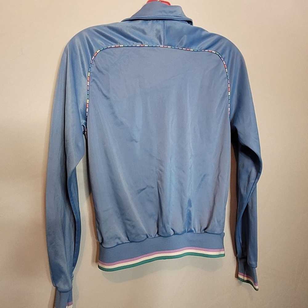 Vintage 80s Nike Track Jacket Light Blue Rainbow … - image 11