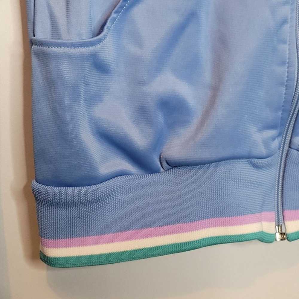 Vintage 80s Nike Track Jacket Light Blue Rainbow … - image 4