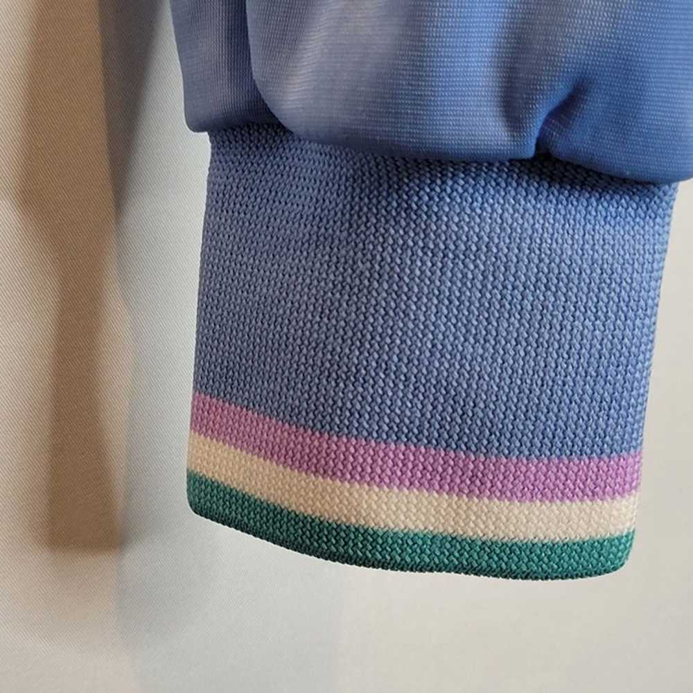 Vintage 80s Nike Track Jacket Light Blue Rainbow … - image 5
