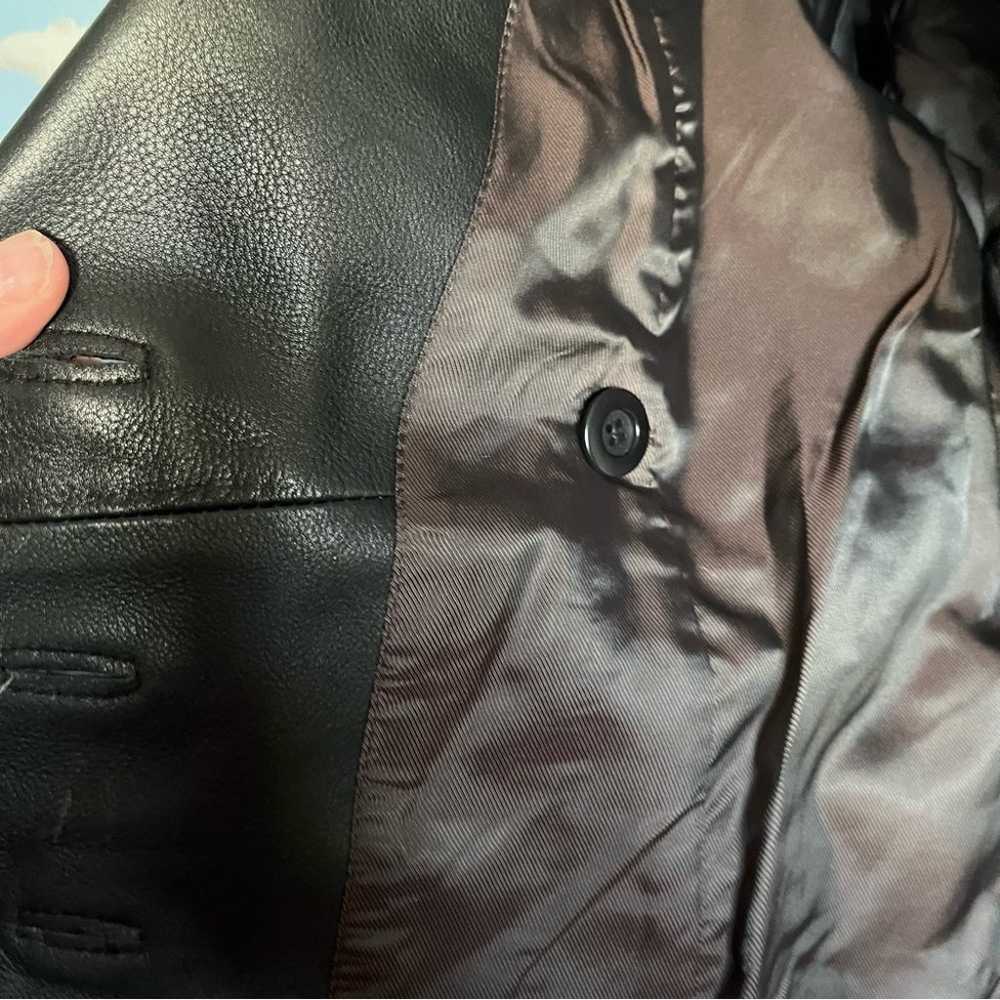 Sundance double breasted belted leather jacket Bl… - image 11