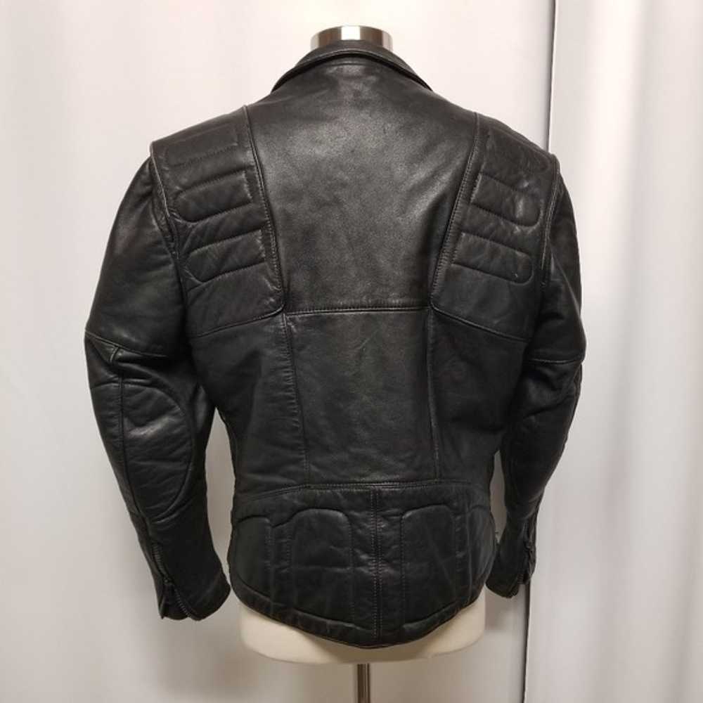 Vintage 90s y2k Punk Goth Black Leather Armored B… - image 2