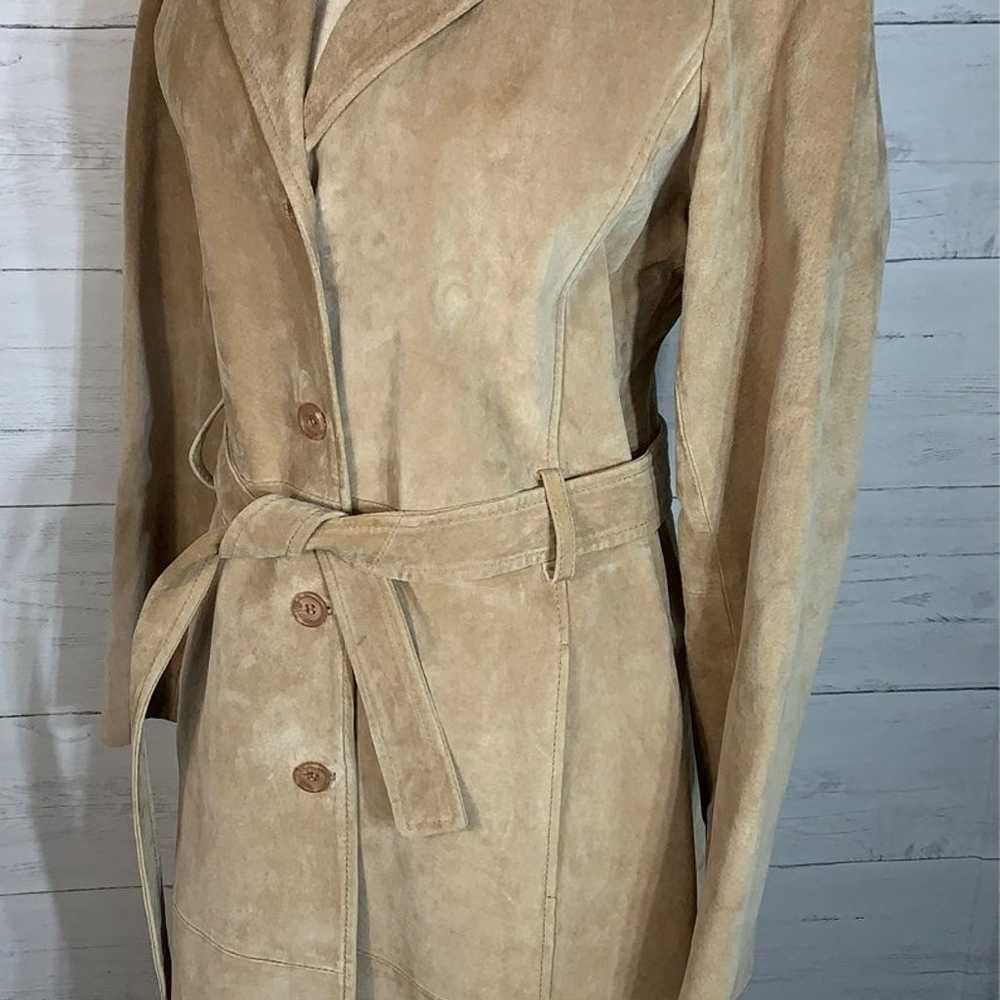 Bagatelle belted wrap coat luxurious suede leathe… - image 2