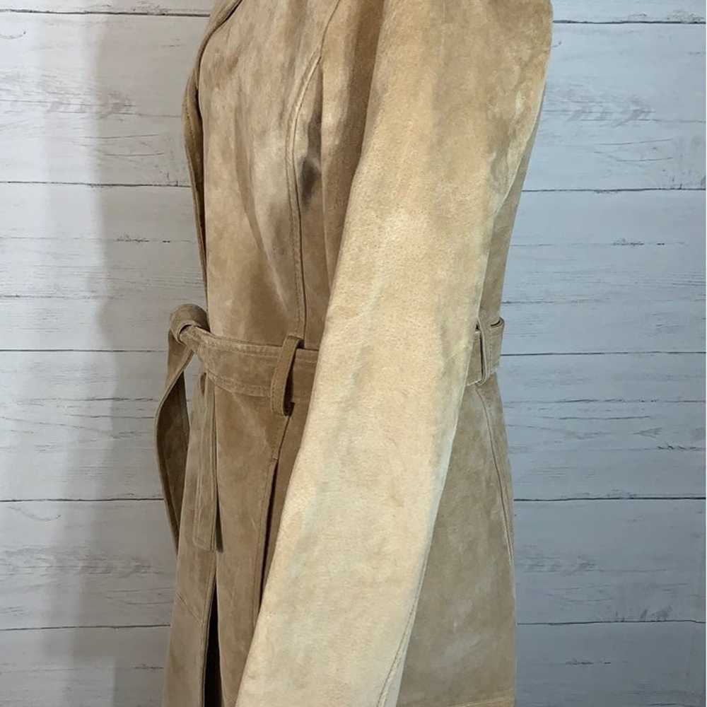 Bagatelle belted wrap coat luxurious suede leathe… - image 3