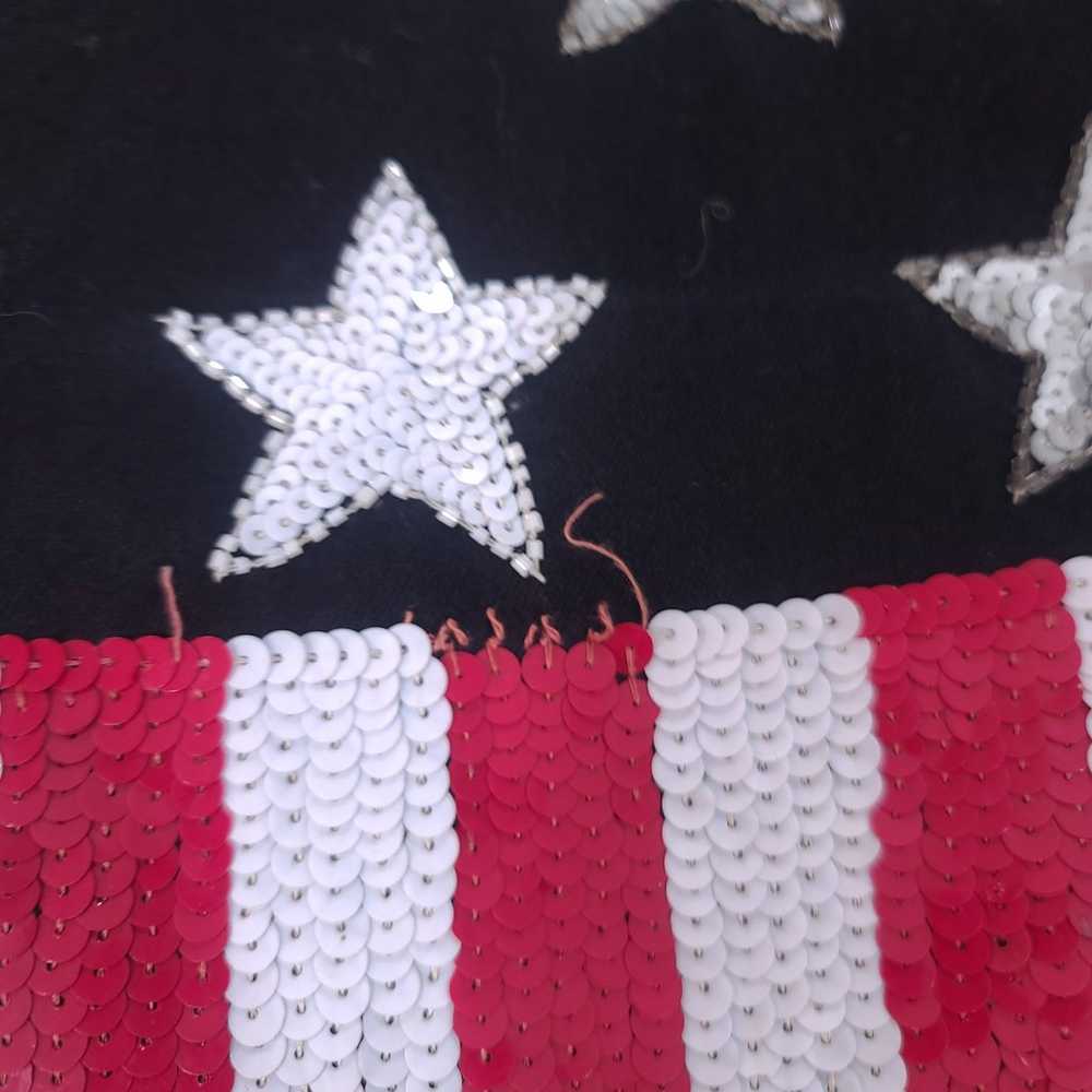 AMERICAN FLAG STARS SEQUIN VINTAGE BLACK JACKET M… - image 3