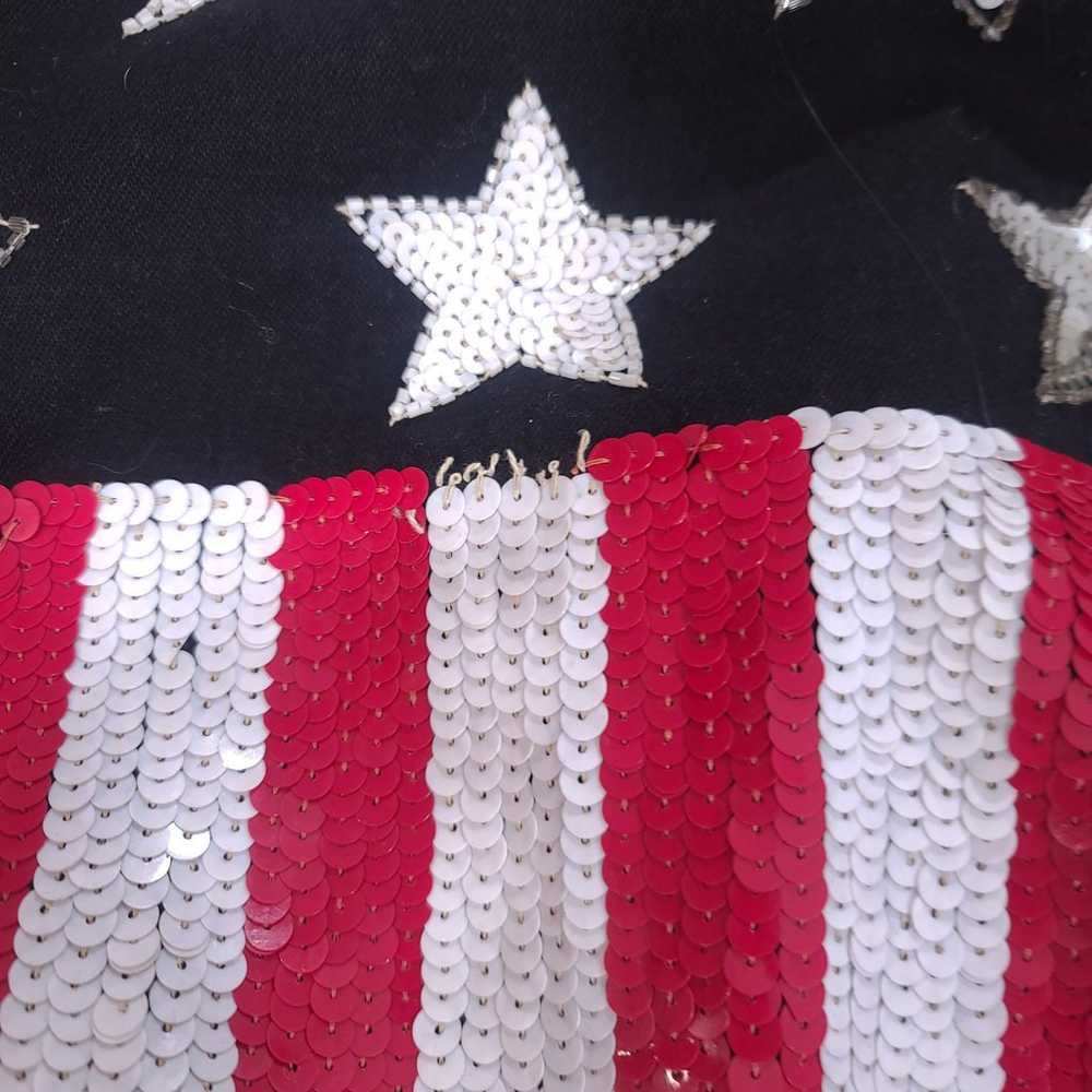 AMERICAN FLAG STARS SEQUIN VINTAGE BLACK JACKET M… - image 7
