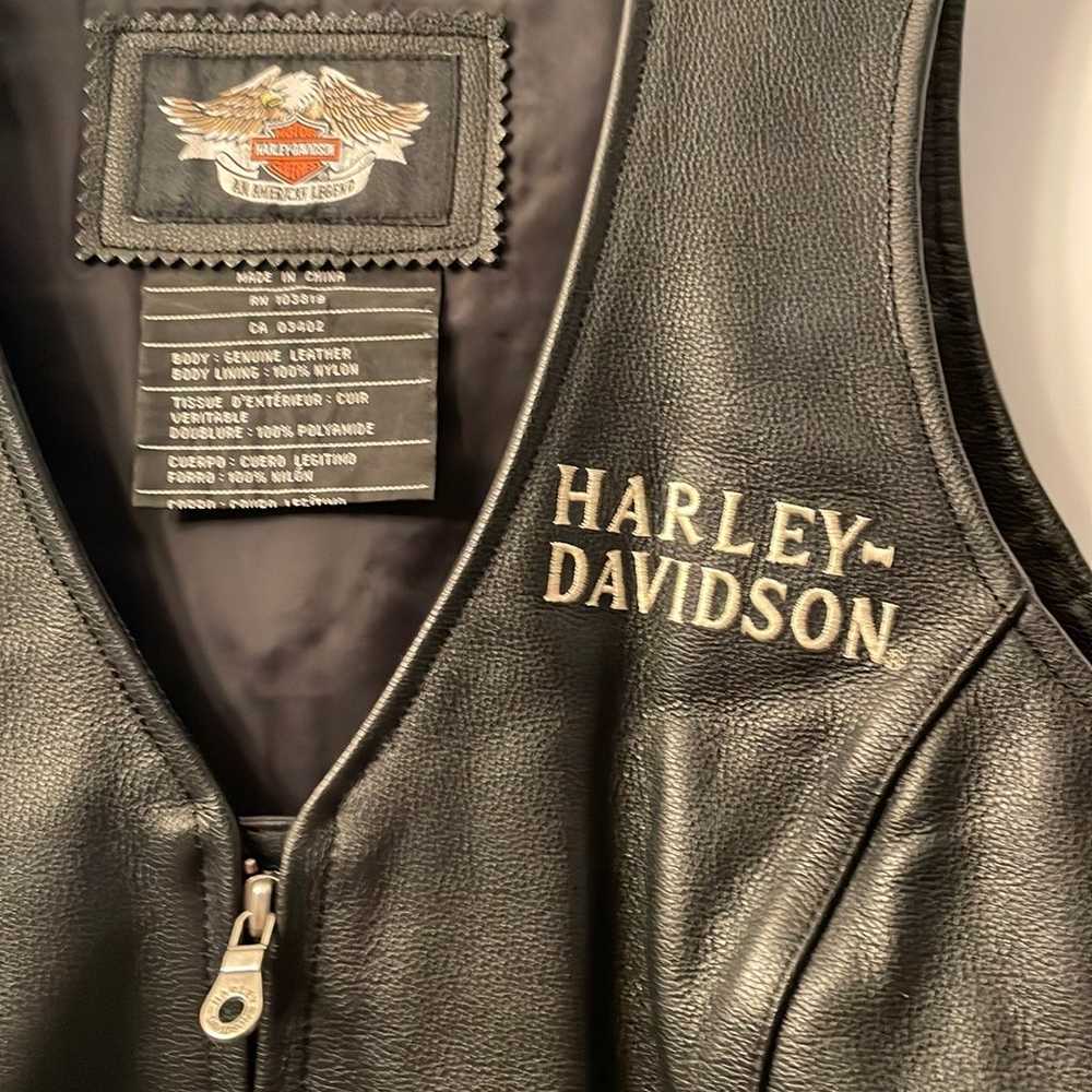 Women’s Harley-Davidon Motorcyle Leather Vest M - image 2