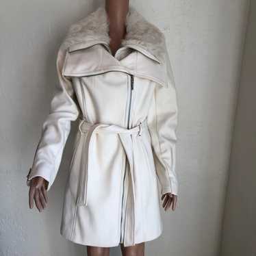 BCBGMAXAZRIA White Wool Trench Coat Jacket Women’s