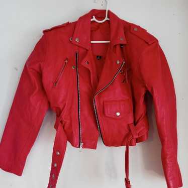 Rare FIRST Motorcycle Leather Jacket Red - image 1