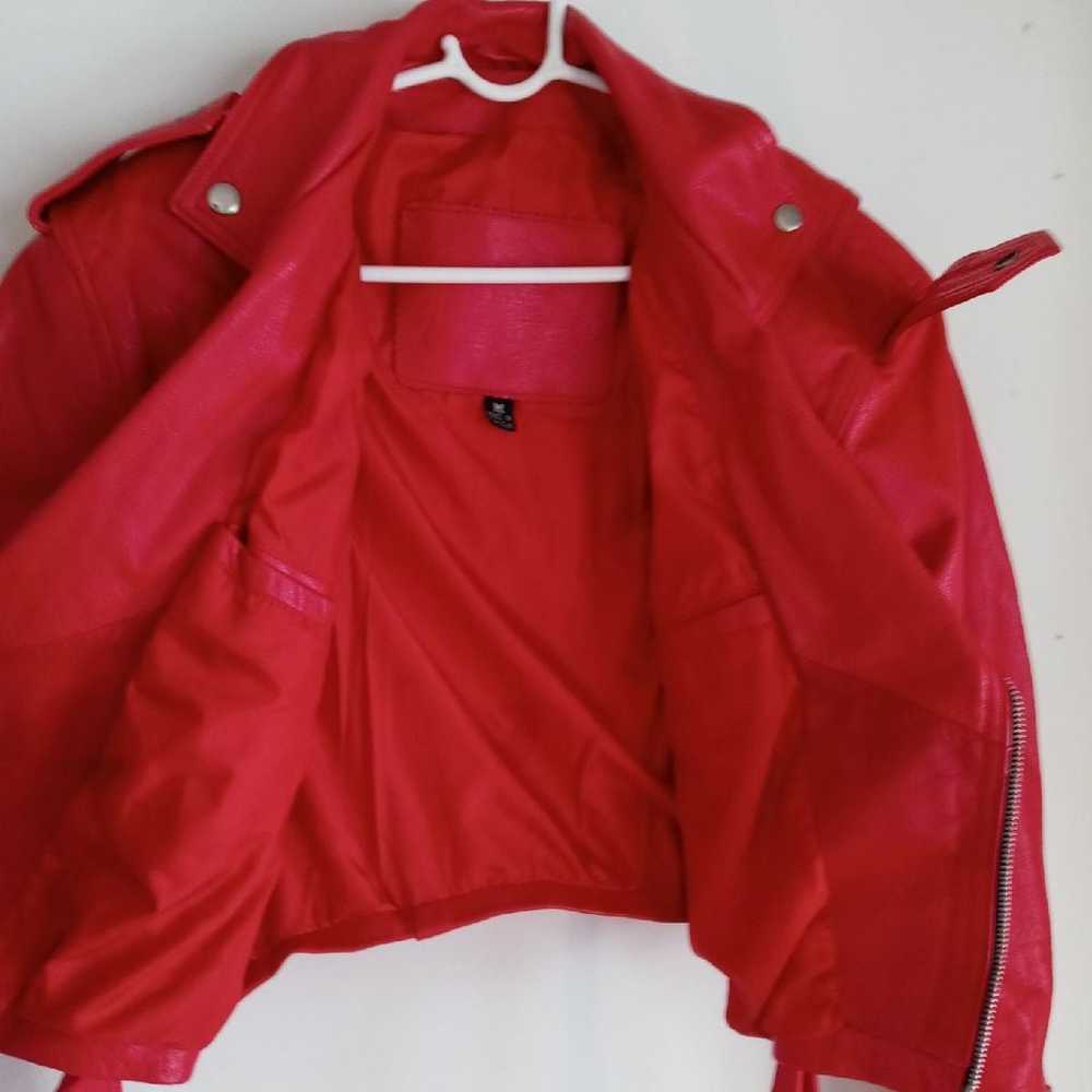 Rare FIRST Motorcycle Leather Jacket Red - image 6