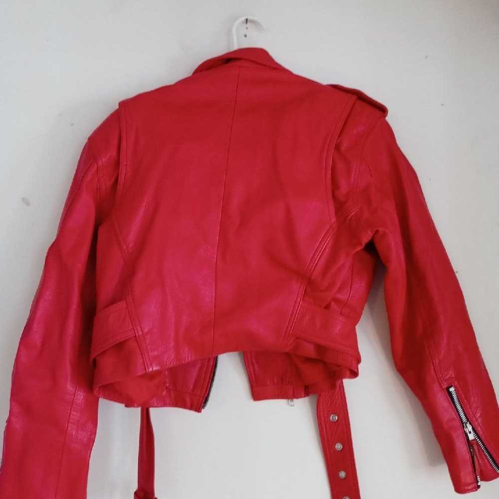 Rare FIRST Motorcycle Leather Jacket Red - image 7