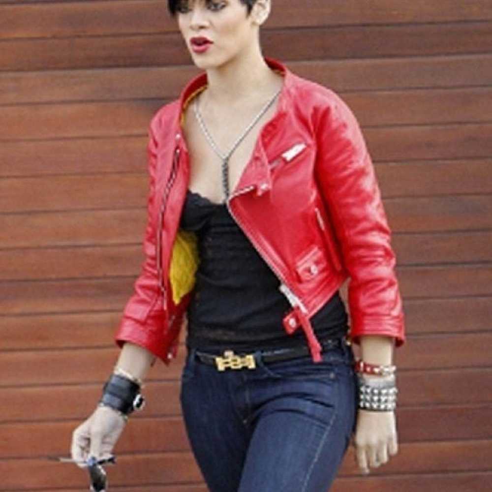 Rare FIRST Motorcycle Leather Jacket Red - image 8