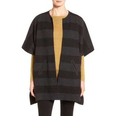 Eileen Fisher Reversible Stripe Merino Wool Ponch… - image 1