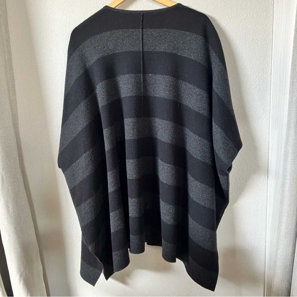 Eileen Fisher Reversible Stripe Merino Wool Ponch… - image 5