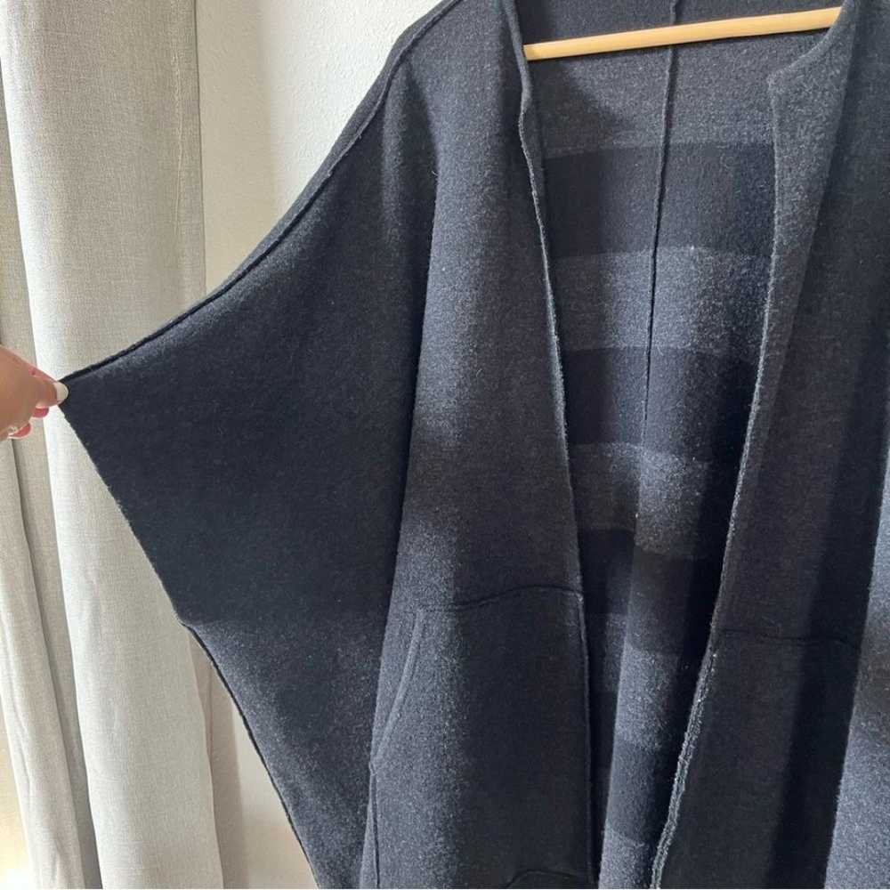 Eileen Fisher Reversible Stripe Merino Wool Ponch… - image 8
