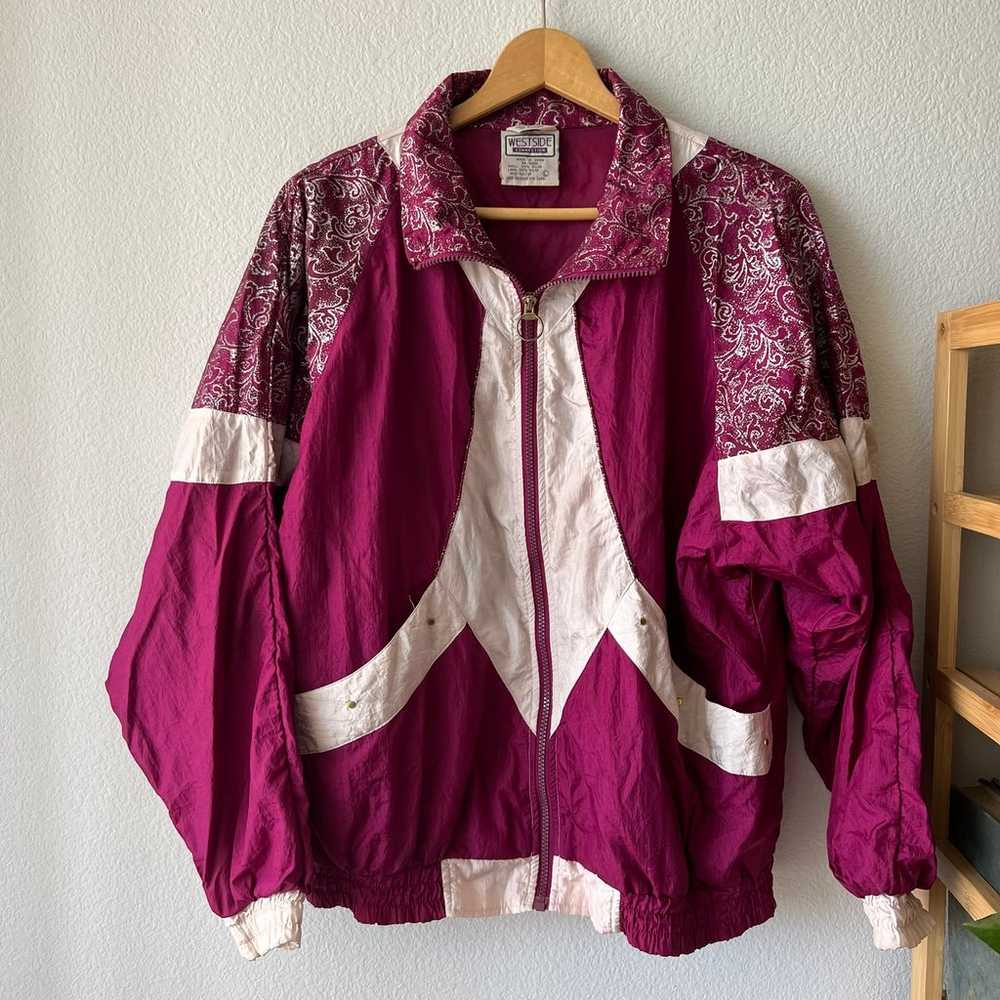 Vintage 80s Magenta Windbreaker - image 1