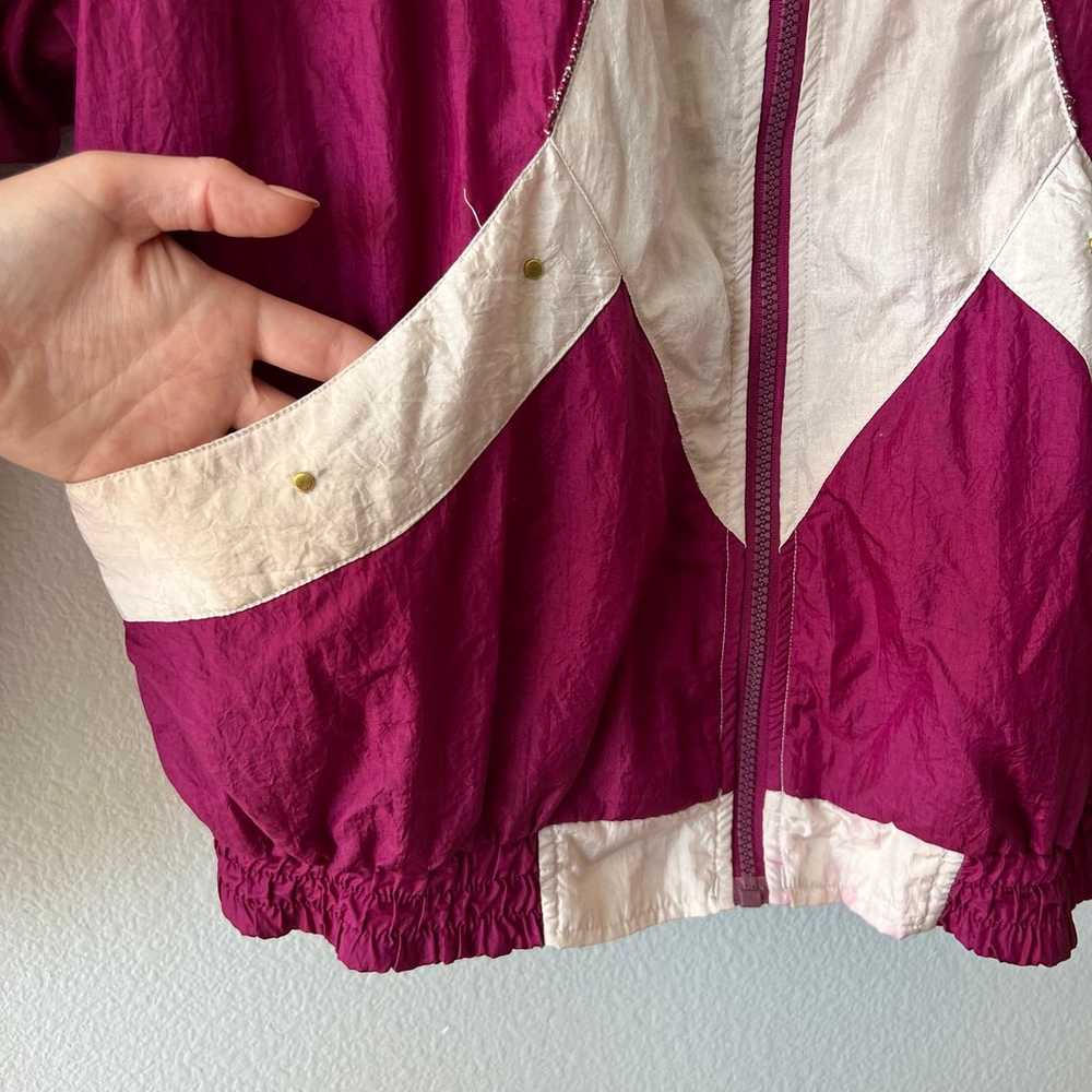 Vintage 80s Magenta Windbreaker - image 5