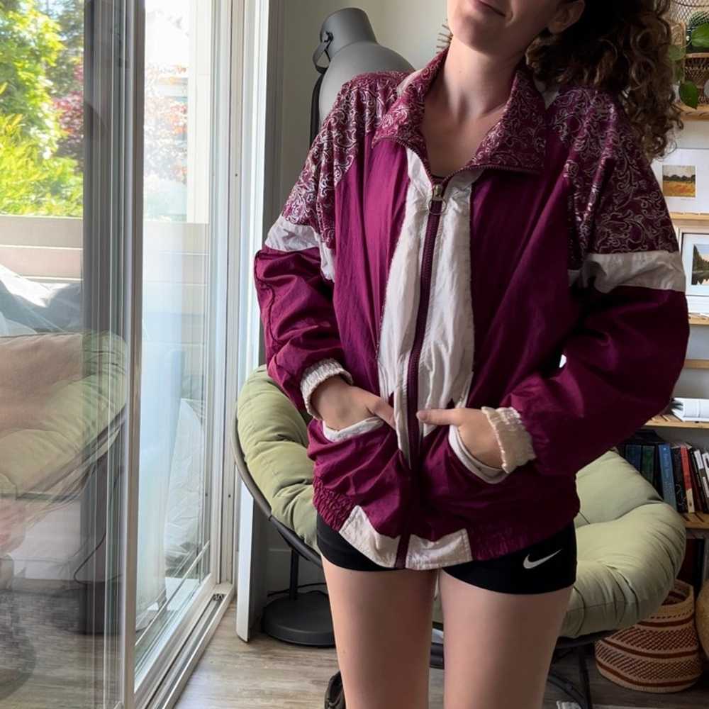 Vintage 80s Magenta Windbreaker - image 8