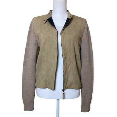 Tory Burch Tan Leather Jacket Size Large - image 1
