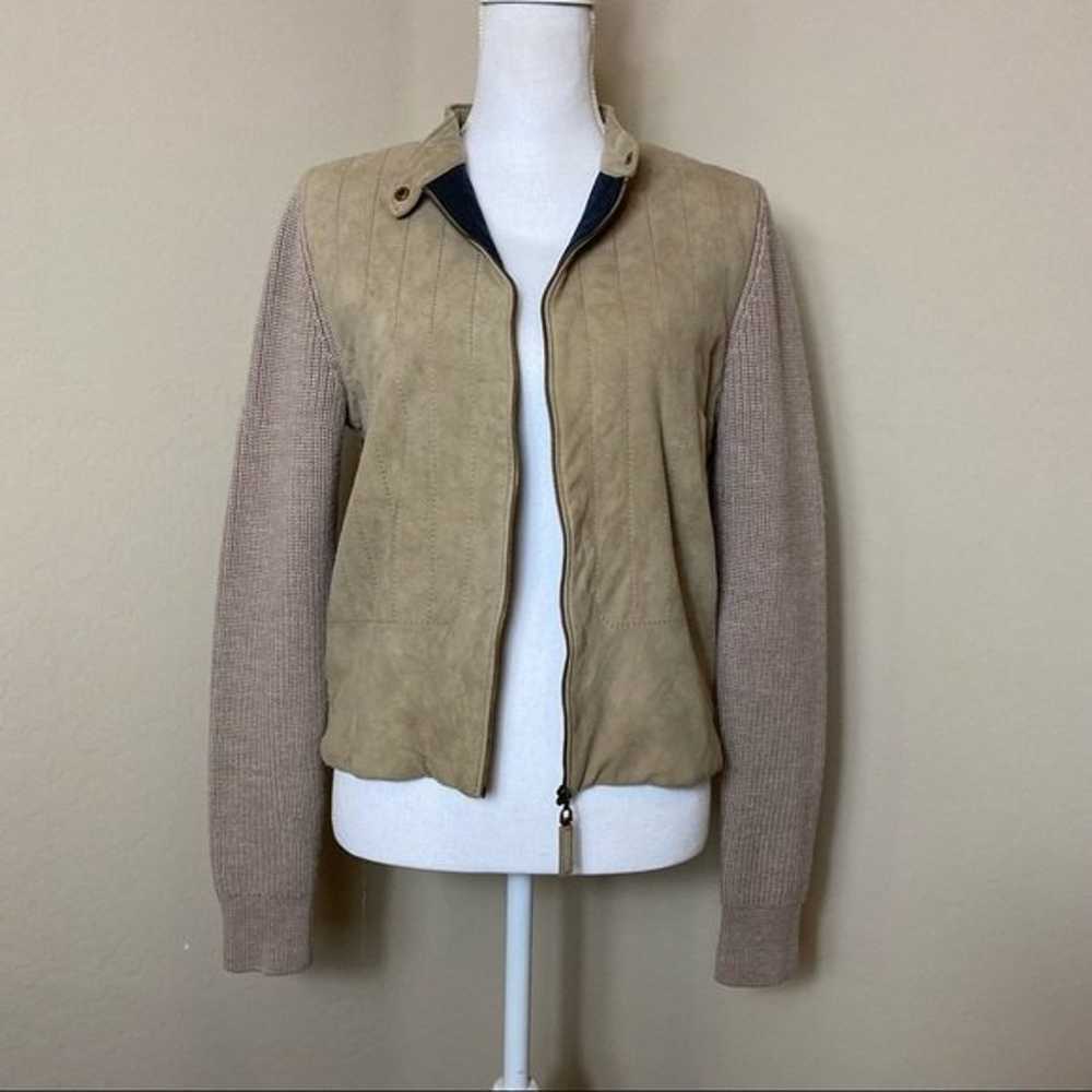 Tory Burch Tan Leather Jacket Size Large - image 5