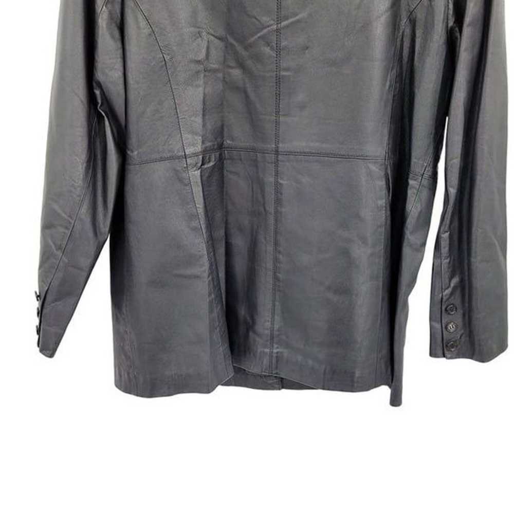 Vintage 80s Newport News Leather Coat Blazer Notc… - image 11