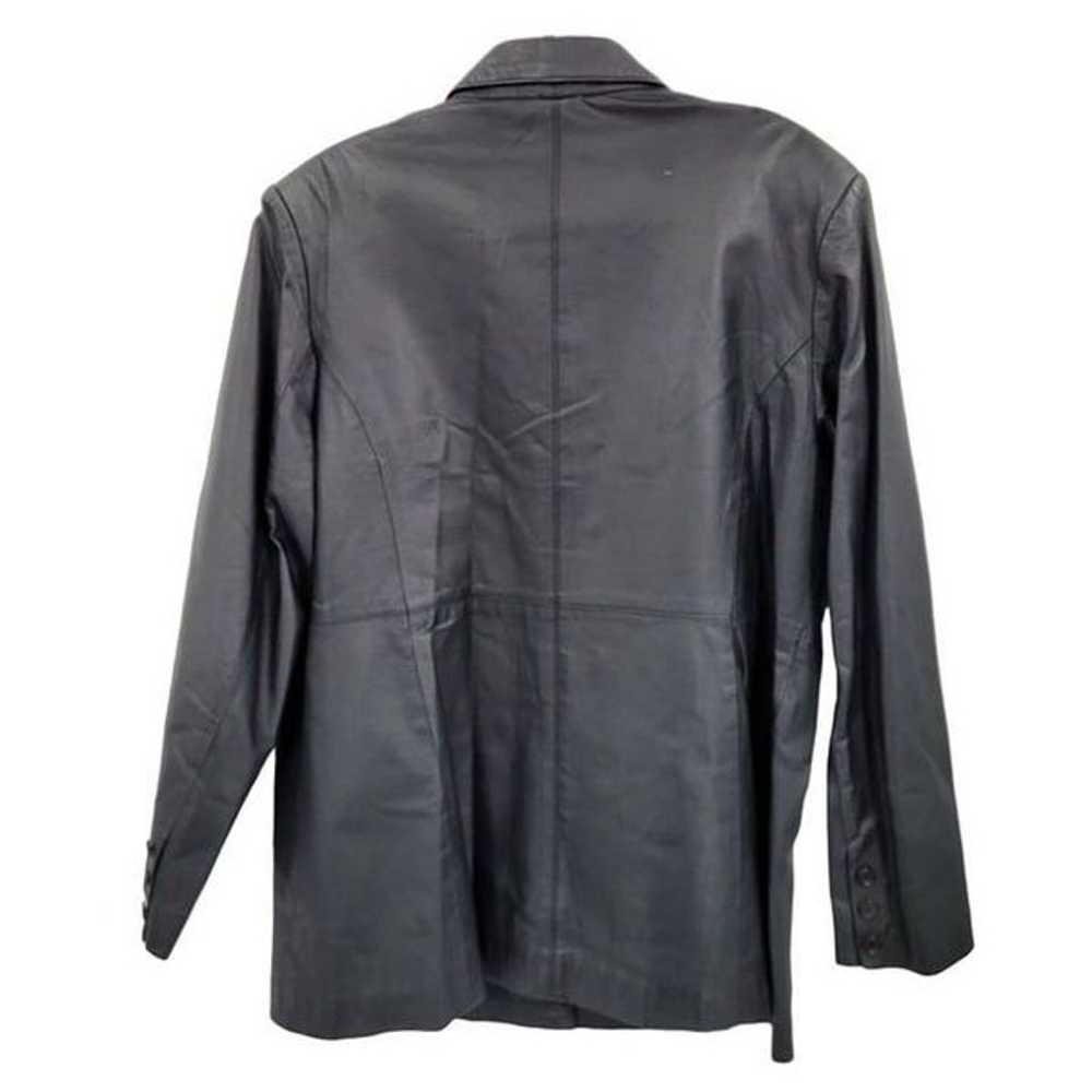 Vintage 80s Newport News Leather Coat Blazer Notc… - image 2