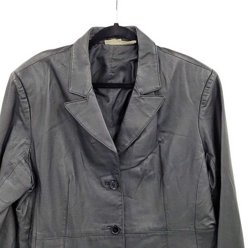 Vintage 80s Newport News Leather Coat Blazer Notc… - image 6