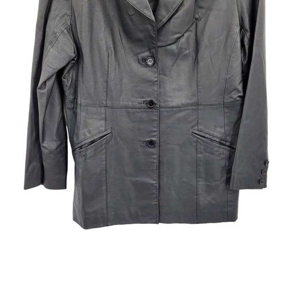 Vintage 80s Newport News Leather Coat Blazer Notc… - image 7