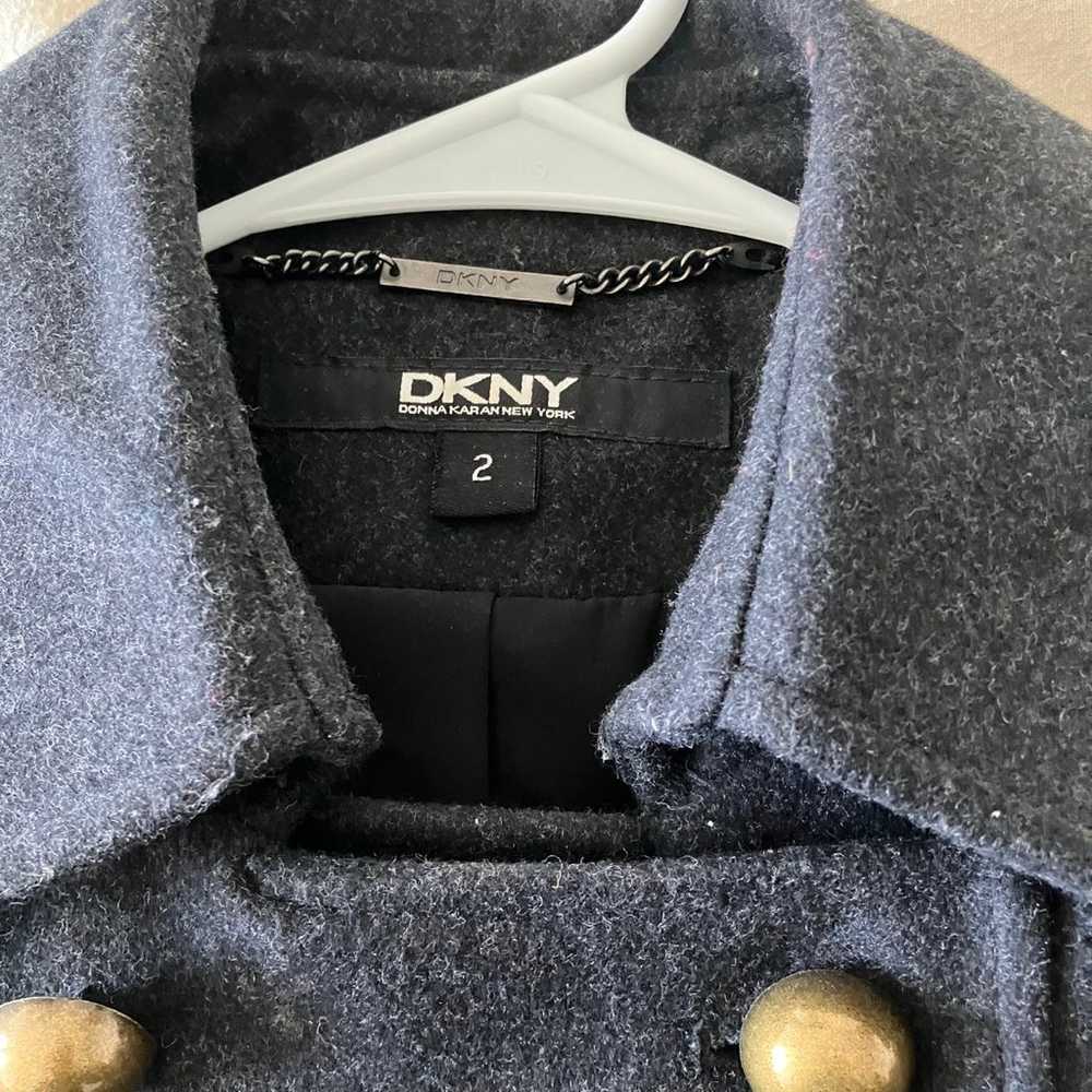 Vintage y2k DKNY double breasted wool peacoat - image 3