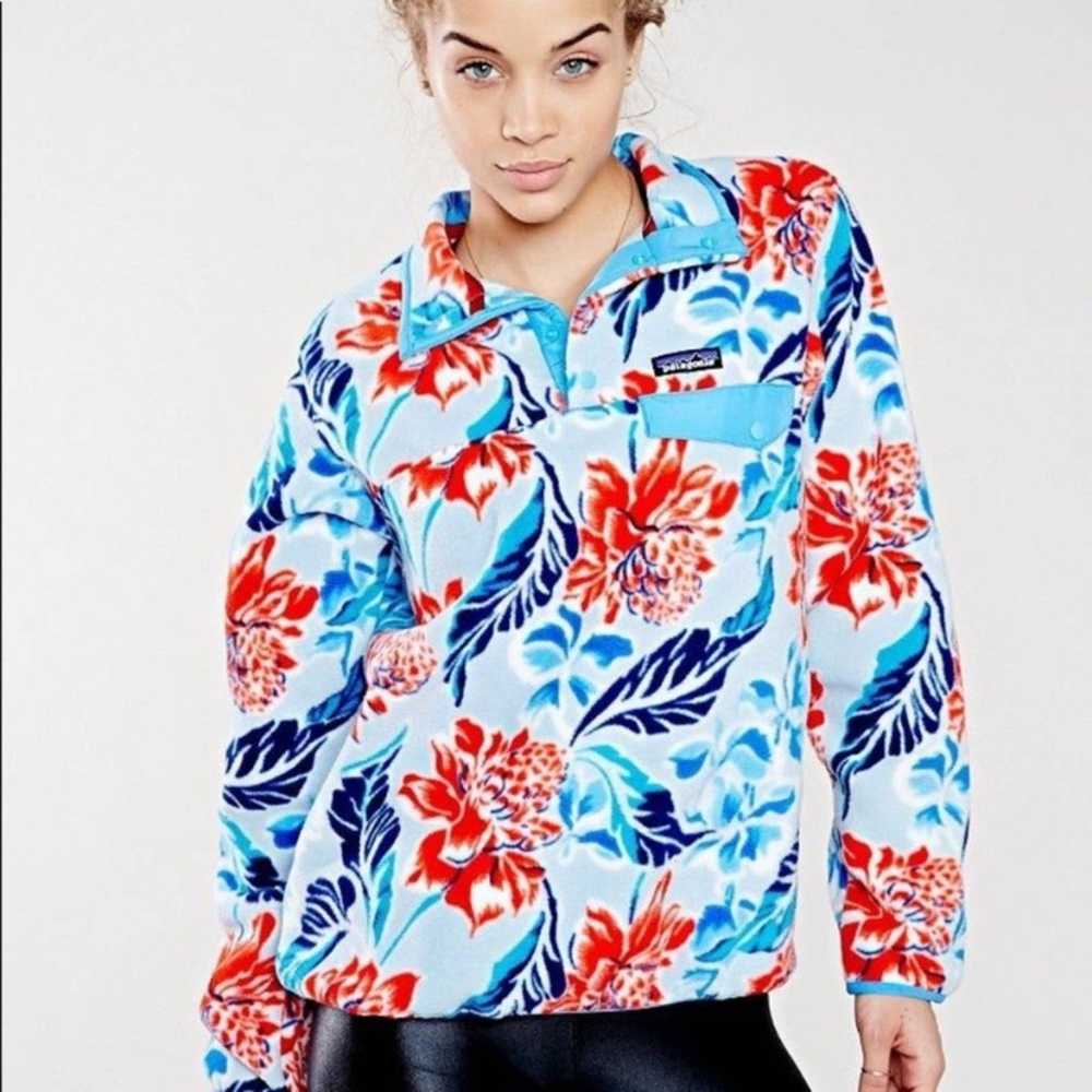 Patagonia Synchilla Snap-T Floral Print Fleece Pu… - image 3