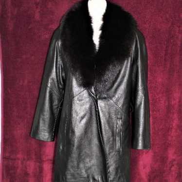 #185 Leather/fox fur coat - image 1