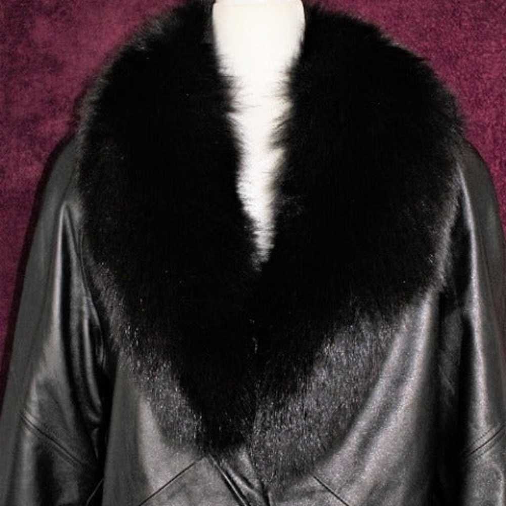 #185 Leather/fox fur coat - image 2