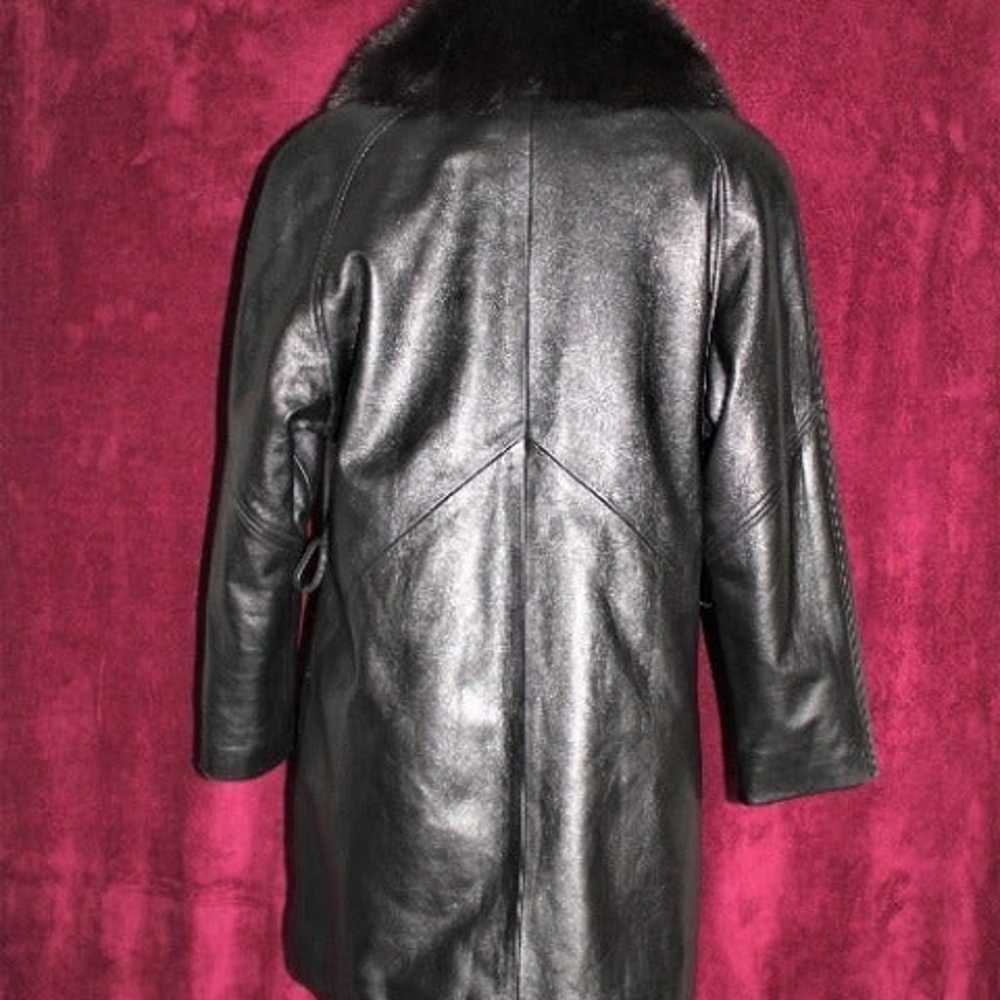 #185 Leather/fox fur coat - image 3