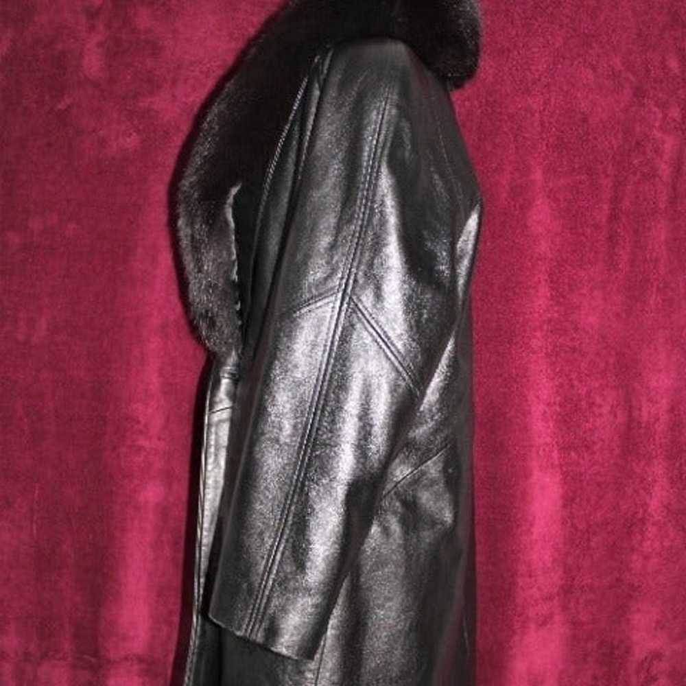 #185 Leather/fox fur coat - image 4