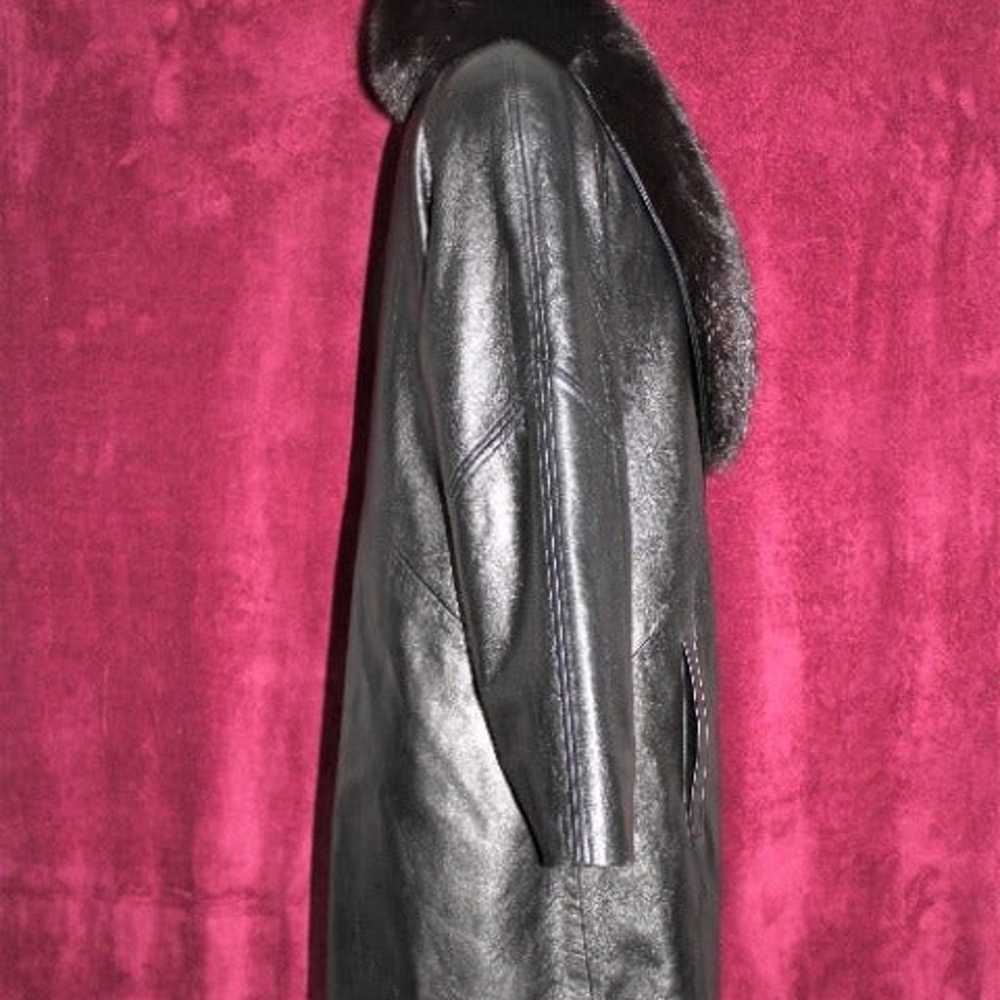 #185 Leather/fox fur coat - image 5