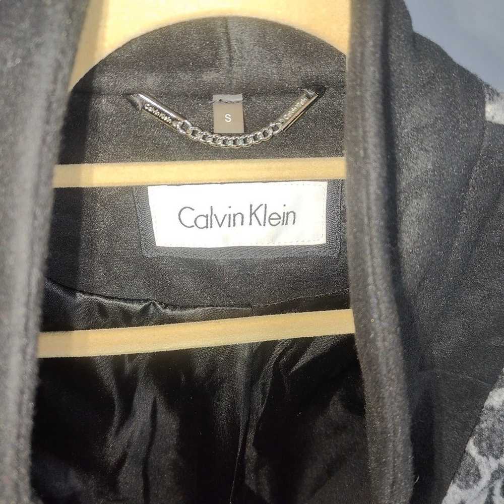 Calvin Klein $400 Mixed Media Wrap Wool Coat - image 3