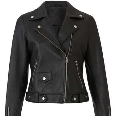 Slate and Willow Leather Moto Jacket