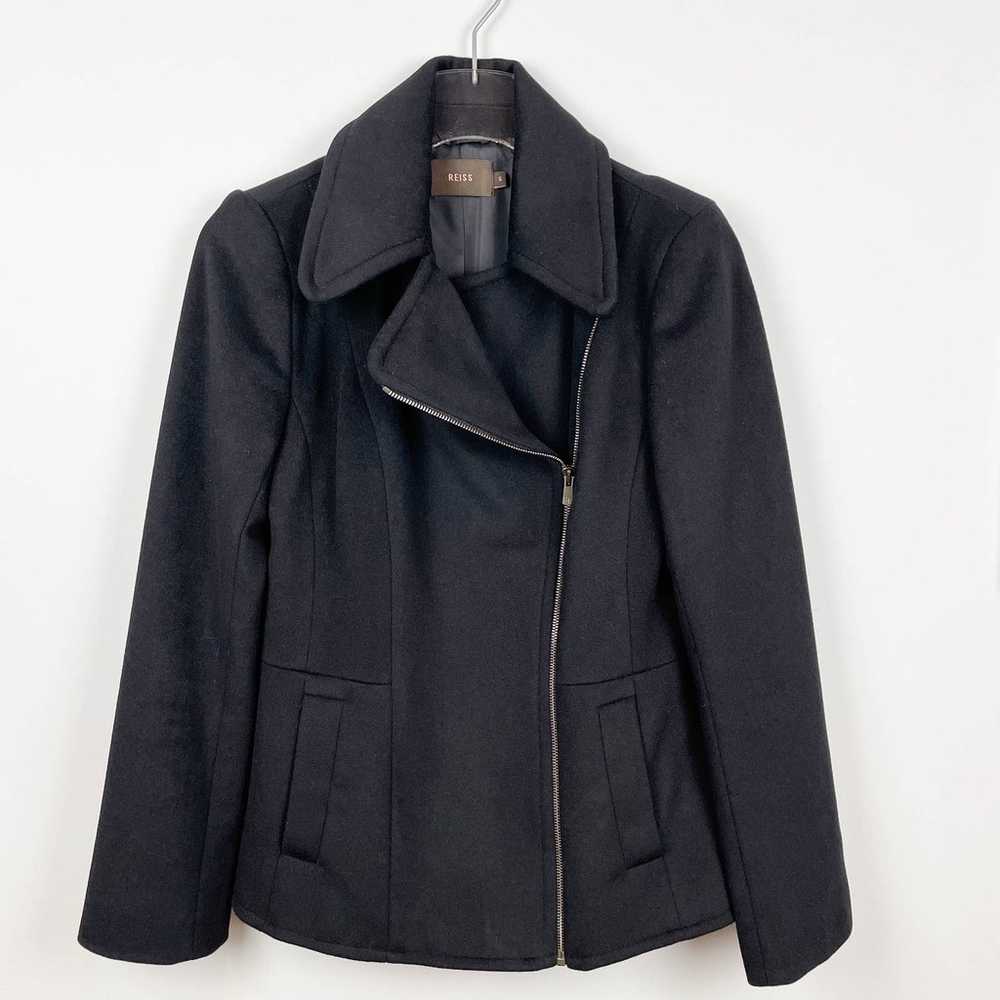 REISS Moto Wool Cashmere Blend Zip Up Jacket Coat - image 1