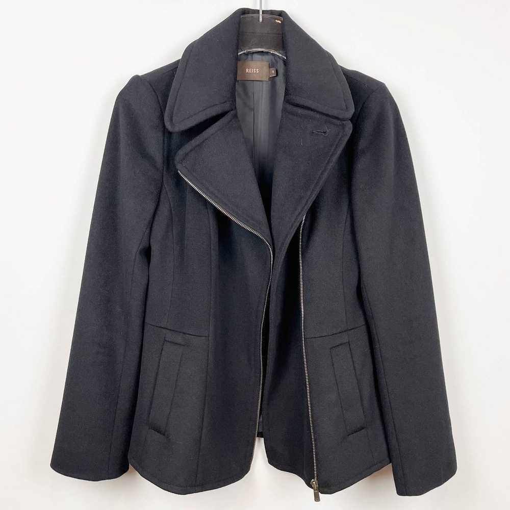 REISS Moto Wool Cashmere Blend Zip Up Jacket Coat - image 2