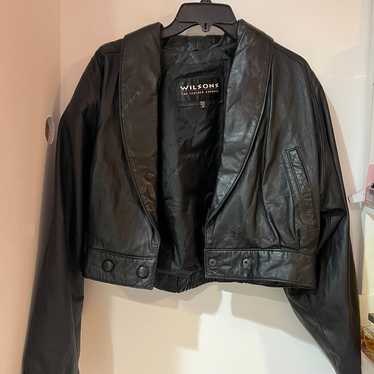 Vintage 80s WILSONS LEATHER Women’s Cropped Motor… - image 1